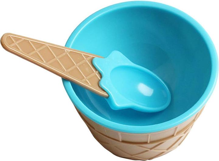 Produktbild JTI 4x Glasschüsseln mit Löffeln - Blau (1 x)