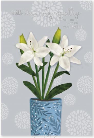 Actual product image Simon Elvin Loss Of Wife Plant Pot Sympathy Card (Pack of 6) (6 pcs.)