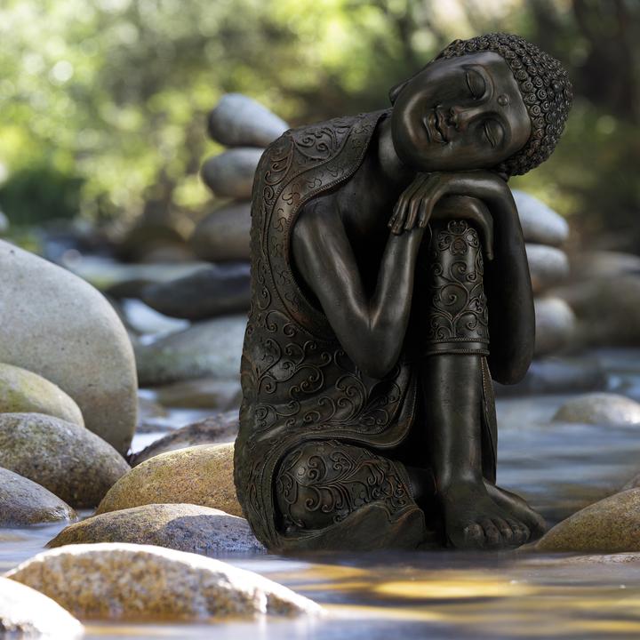 Immagine prodotto Relaxdays Statua del Buddha 60cm con testa piegata