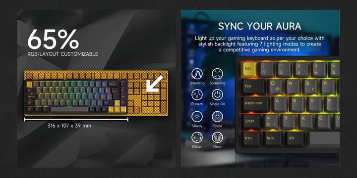 Actual product image Akko 3068B Plus White&Blue Gaming Keyboard, CS Jelly Purple - German (ISO) (DE, Wireless)