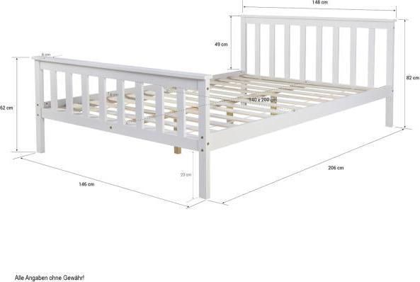 Produktbild Homestyle4u Doppelbett Holzbett Futonbett (140 x 200 cm)