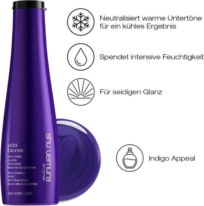 Actual product image Shu Uemura yūbi blonde anti-yellowish Purple Shampoo (300 ml, Liquid shampoo)