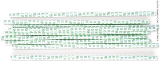 Produktbild ScrapCooking Trinkhalme Papier, 20 Stk. "Rosetten hellgrün" (20 x)