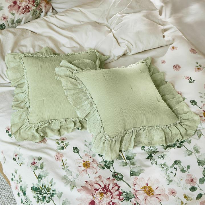 Produktbild Loberon Kissenhülle 2er Set Martone grün (40 x 40 cm)