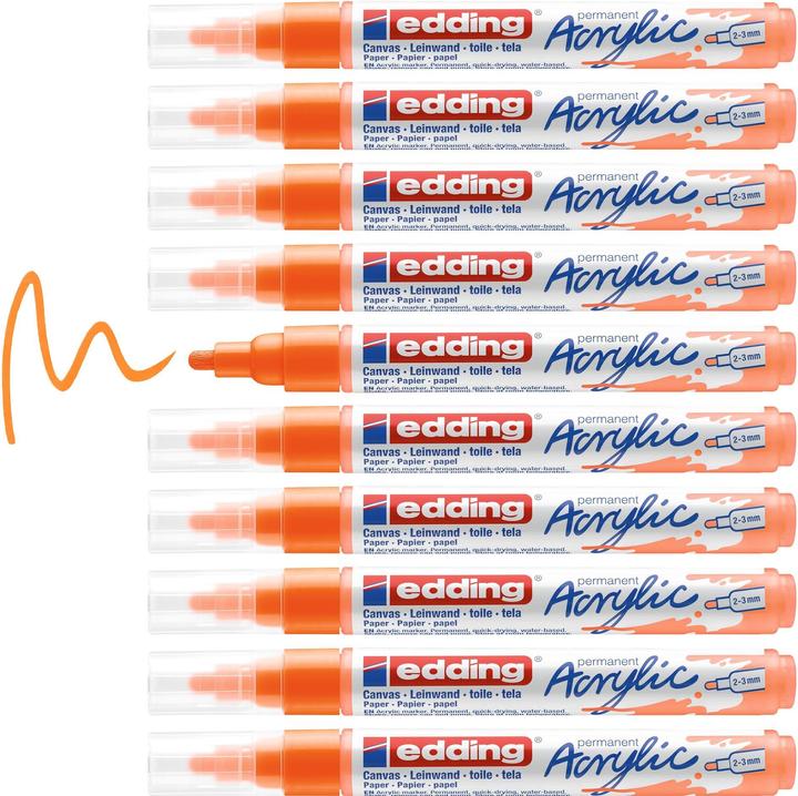 Image du produit Edding Marqueur acrylique 5100 Medium (Orange fluo, 3 mm, 1 x)