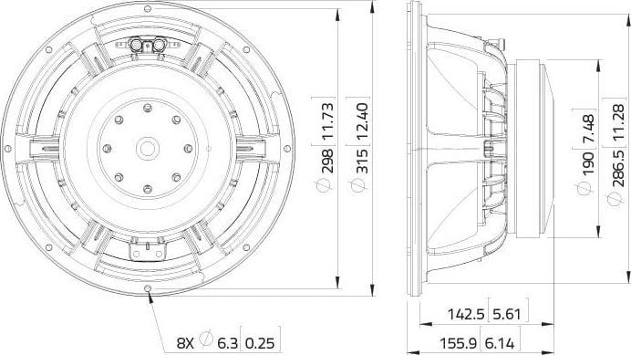 Actual product image Lavoce 12 woofer ferrite aluminum basket (1 pcs.)