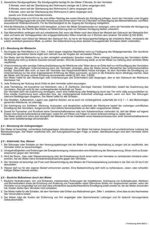 Nährwerte und Zutaten Rnk Verlag Vordruck "Universal-Mietvertrag fr Wohnungen" (4 x)