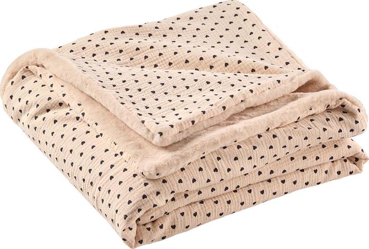 Vertbaudet Baby Wende-Decke, Musselin & Webpelz LOVELY LEO Oeko-Tex