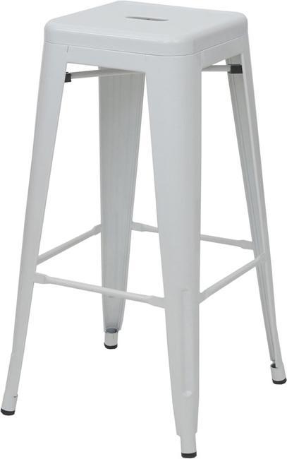 Image du produit Swisshandel24 4x tabouret de bar HWC-A73, chaise de bar, métal design industriel empilable blanc