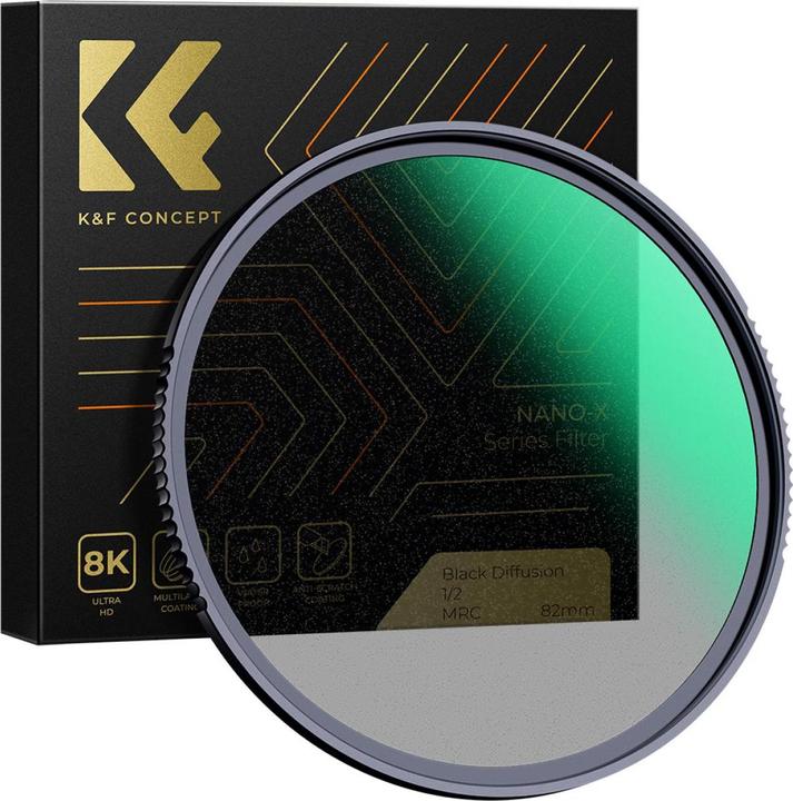 Image du produit K&F Concept 1/2 Black Mist Filter Nano X 55mm (KF-01.1650) (Filtre Black Mist, 55 mm)