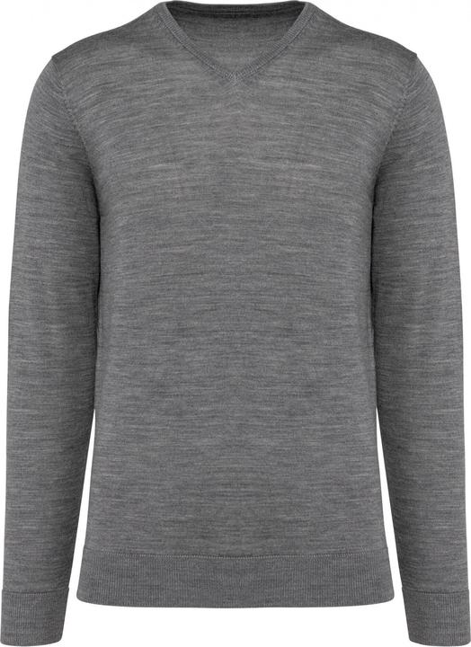 Kariban Merino-Pullover mit V-Ausschnitt