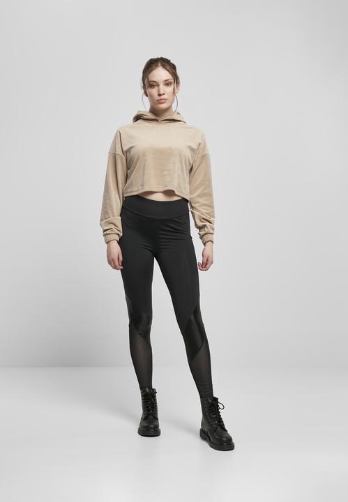 Actual product image Urban Classics Ladies Cropped Velvet Oversized Hoody (5XL)
