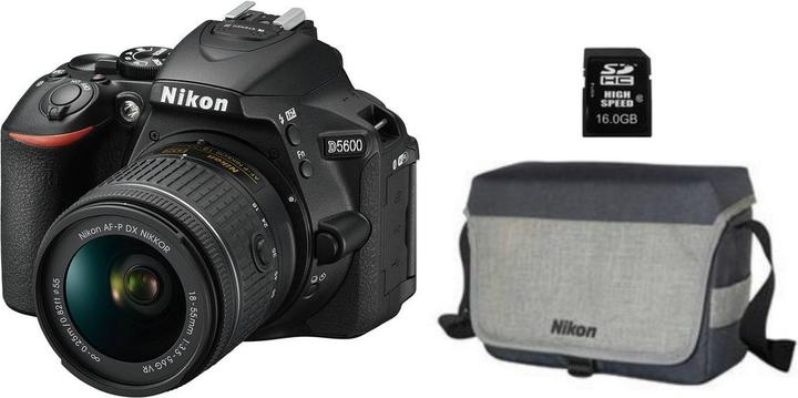 Image du produit Nikon D5600 Kit avec carte mémoire 16Go et sacoche (24.20 Mpx, APS-C / DX)