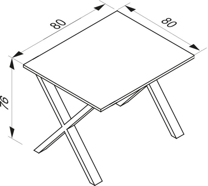 Produktbild VCM Schreibtisch Computertisch Lona X Silber (80 x 80 x 76 cm)