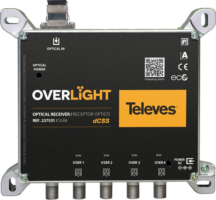 Immagine prodotto Televes OLR 4 Convertitore ottico posteriore Quad/4xDCSS o 4xLegacy (Cavi antenna)