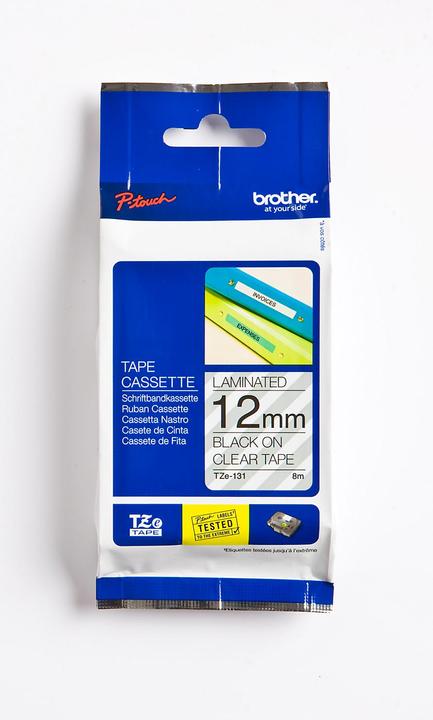 Actual product image Brother TZe-131 (1.20 cm, Black, Transparent)