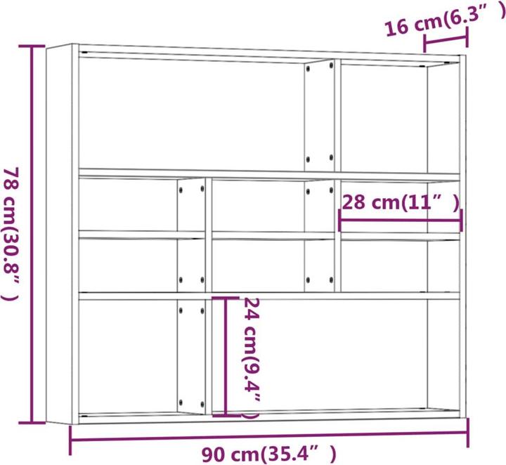 Actual product image VidaXL Darrel (90 x 16 x 78 cm)