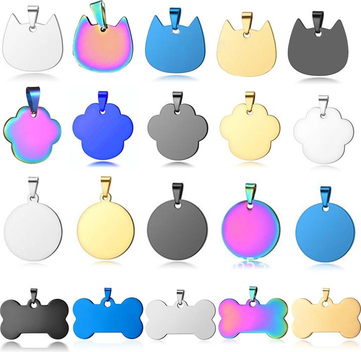 Actual product image Creality Falcon Series Pets Tag Metal Pendant - 20pcs
