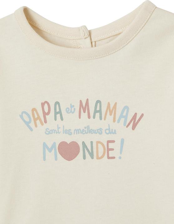 Immagine prodotto Vertbaudet Camicia da neonato con messaggio di papà e mamma, cotone organico (62)