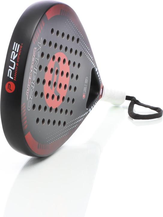 Actual product image Luxtri Padel Racket Jugador Teardrop Shape Black Red 360g Fibreglass EVA Padel Tennis