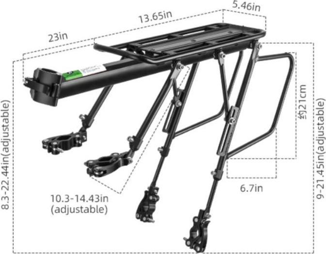 Produktbild Rockbros 33210004001 bicycle rack with shelf - black