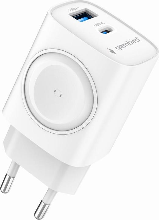 Produktbild Gembird 2-in-1 20 W Apple Watch and Phone Fast Charger | TA-UC-PDQCW20-01-W (20 W)