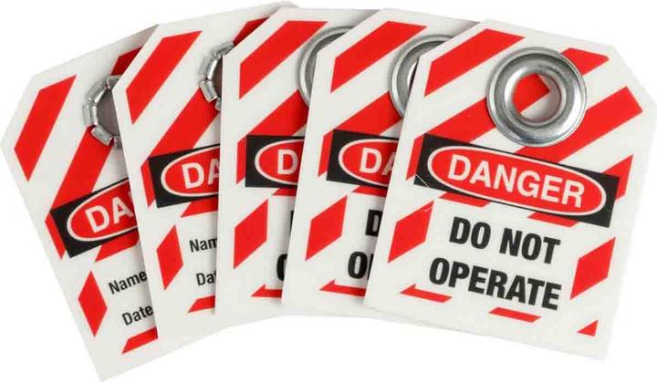 Immagine prodotto Brady Etichetta di sicurezza mini lockout, plastica, nero e rosso su bianco, 50,8 x 63,5 mm, etichettatura
