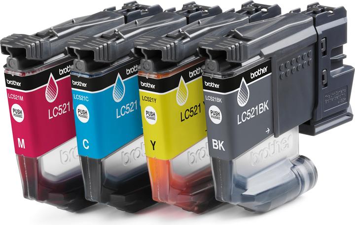 Actual product image Brother LC521VAL Genuine Ink Cartridge Value Pack (M, C, Y)