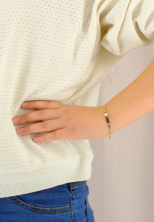 Immagine prodotto Muau Bracciale con badge (14 cm, Oro giallo 750/18 carati)