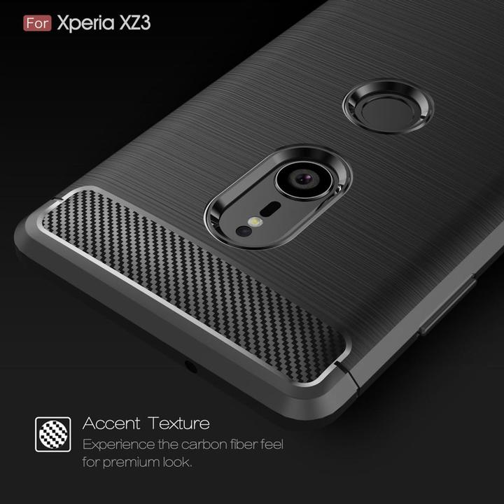 Produktbild König Design Hülle Handy Schutz für Motorola Moto Z3 Case Cover Bumper Carbon Optik TPU Blau (Motorola Moto Z3)
