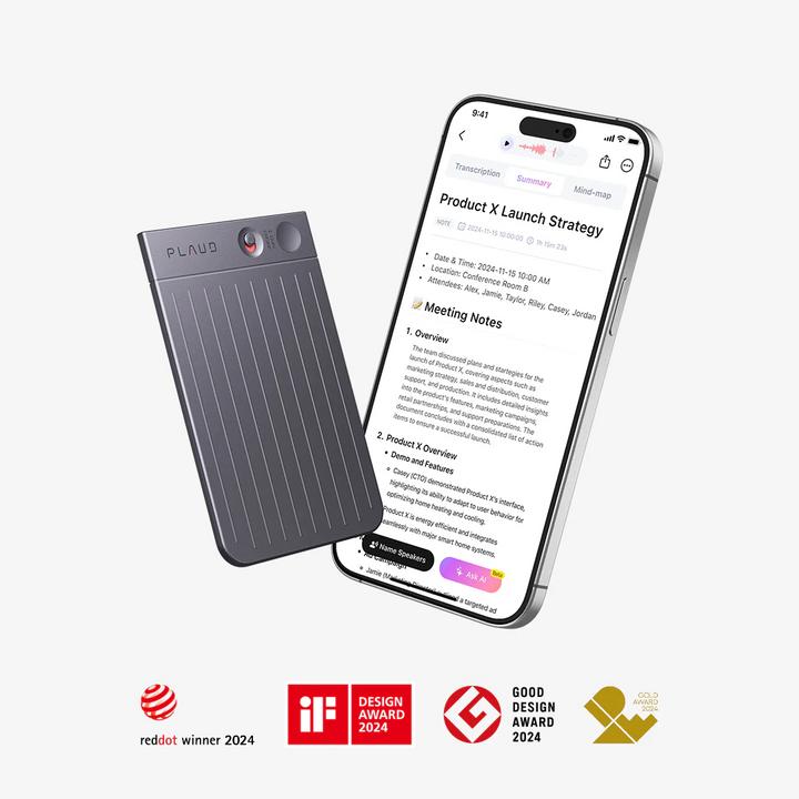 Productafbeelding Plaud Opmerking AI-Recorder GOL (64 GB)