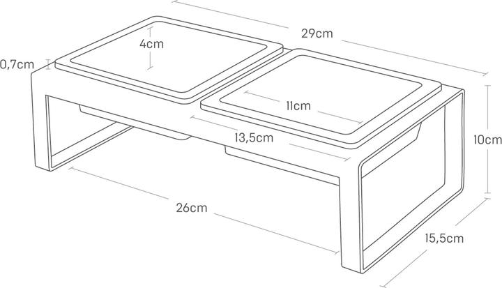 Actual product image Yamazaki Feeding bowls (set of 2) with TOWER stand