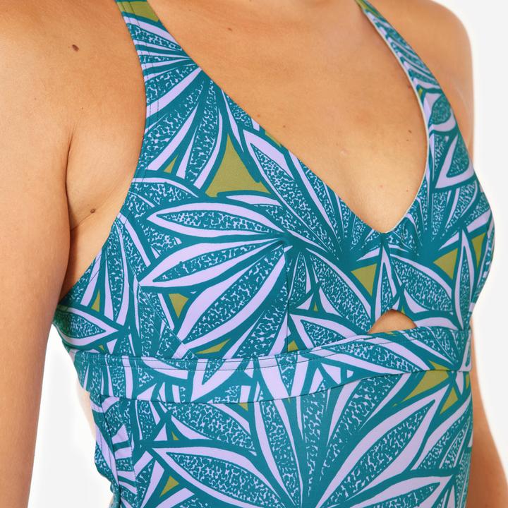 Image du produit Olaian Maillot de bain 1 pièce de surf Femme - Agatha flow bleu et violet (48)
