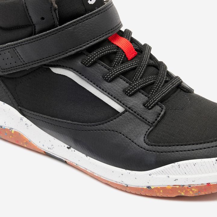Actual product image Decathlon Turnschuhe Kinder hoch Schnürsenkel Klettverschluss - Playventure Resist schwarz (32)