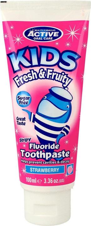 Beauty Formulas Active Oral Care - Kids Fluoride Toothpaste Toothpaste For Children With Fluoride Strawberry 100Ml (100 ml)