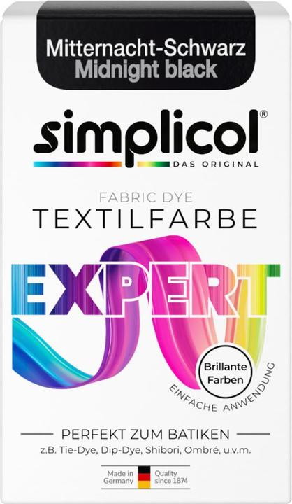 Actual product image Simplicol Textile dye expert, midnight black 150 g (Midnight black, 150 ml)