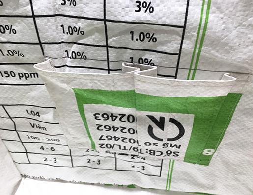 Actual product image Bekos Upcycling - Large Shopper XXL from Recycled Feed Sacks Frog yellow