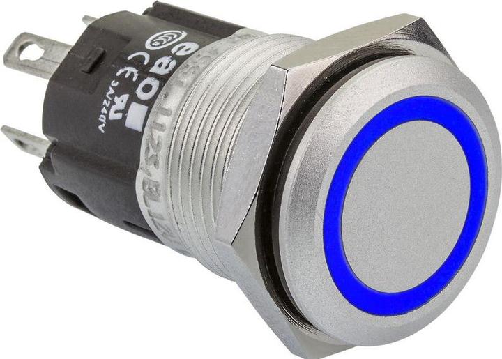 EAO Switch 16mm aluminium 24V Blue LED