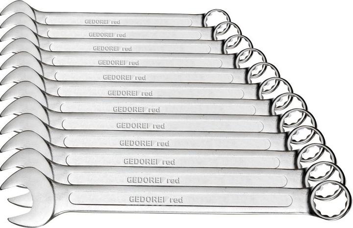 Produktbild Gedore Red red Ring-Maulschlüssel-Satz, 12-teilig, SW 6-22, Chrom-Vanadium-Stahl, Silber (19 mm, 12 mm, 24 mm, 14 mm, 22 mm, 16 mm, 23 mm, 10  mm, 21 mm, 18 mm, 27 mm, 17 mm, 11 mm, 15 mm, 26 mm, 8 mm, 28 mm, 9 mm, 29 mm, 13 mm, 20 mm, 25 mm)