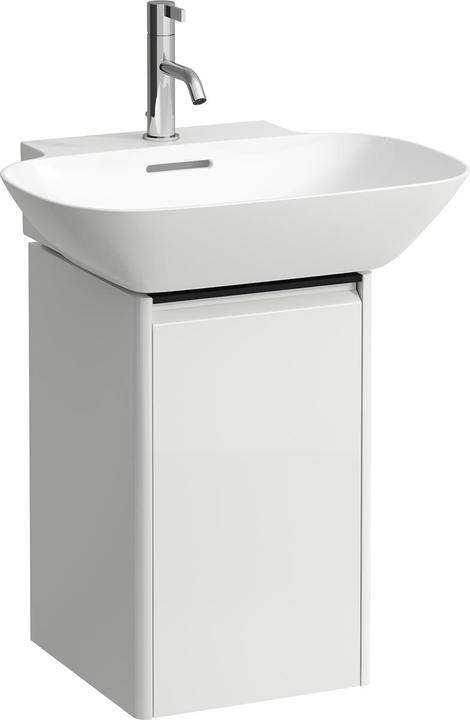 Actual product image Laufen Base for Ino vanity unit, 1 door, hinge right, handle strip aluminum black, for WT H810302, H