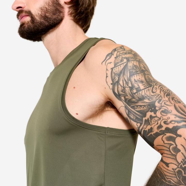 Actual product image Domyos Tank Top Herren atmungsaktiv - khaki (L)