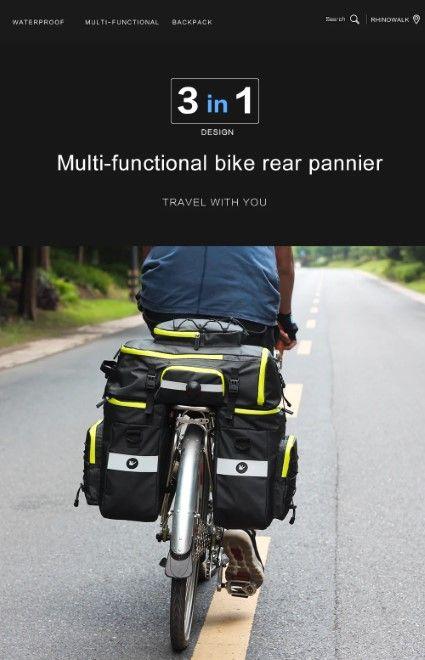 Image du produit Rhinowalk Sacoche à vélo 3en1 (75 l, Sacoches)