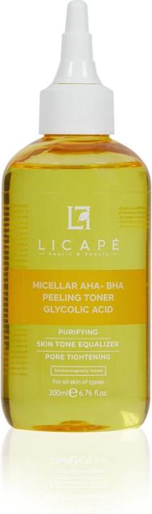 Licape Peeling Gesichtswasser 200 ml - Mit Glycolsäure AHA-BHA & Tiefenreinigung (Peeling, 200 ml)