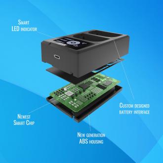 Image du produit Newell Chargeur de caméra FDL-USB-C Chargeur à deux canaux pour batteries NP-W126 (Chargeur de batterie d'appareil photo)
