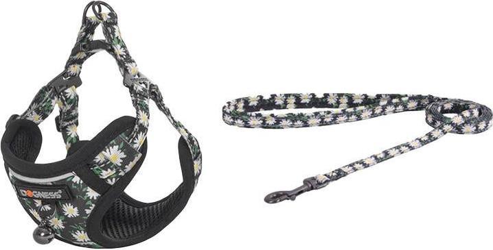 Dogness Katzenset Geschirr und Leine (Daisy Black) (Katze, Allgemein)
