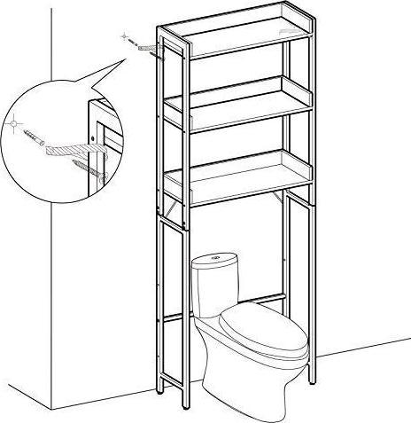 Actual product image Vasagle Shelfy (63 x 25 x 165 cm)