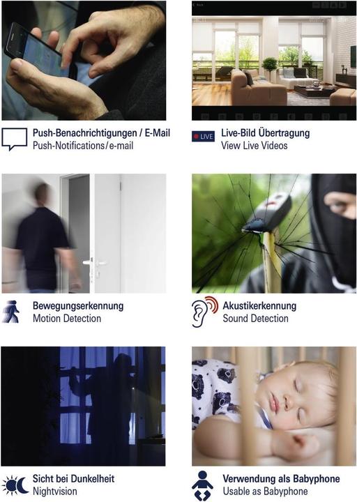 Produktbild Xavax WiFi-Überwachungskamera (1280 x 720 Pixels)