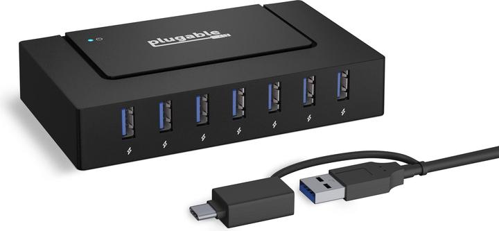 Plugable 7-in-1 USB Charging Hub (USB-C, 7 Ports)