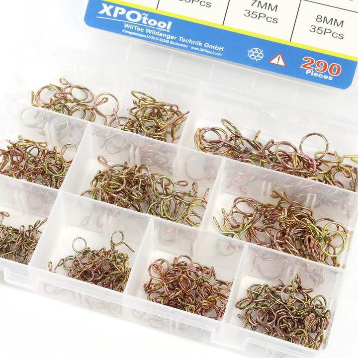 Produktbild XPOtool Federklemmen Set 290tlg Schlauchschellen Schlauchklemmen 5-13mm Schlauch