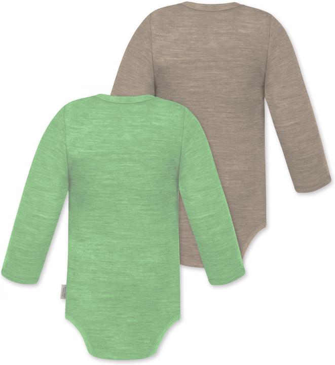 Produktbild Normani 2er Pack Baby Merino Langarmbody „Tuai" - 9401 (68)